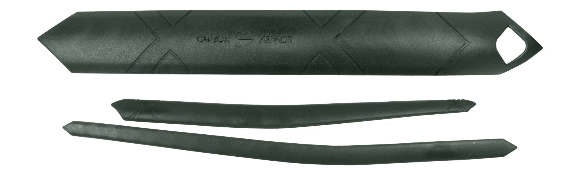 Trek 2011 Superfly hardtail carbon armor kit and frame protection spares for mountain bike components, shown on a bike frame.