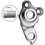 M Part gear hanger direct mount M12 1.5 for bike frame protection, showing the durable metal component attached to a bicycle frame.