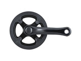 Trek kids' mountain bike crankset with 127mm arm length and 28-tooth chainring, black color, bike components.