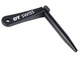 Black DT Swiss Aero Comp bladed spoke holder workshop tool by Bontrager, designed for precise spoke maintenance.