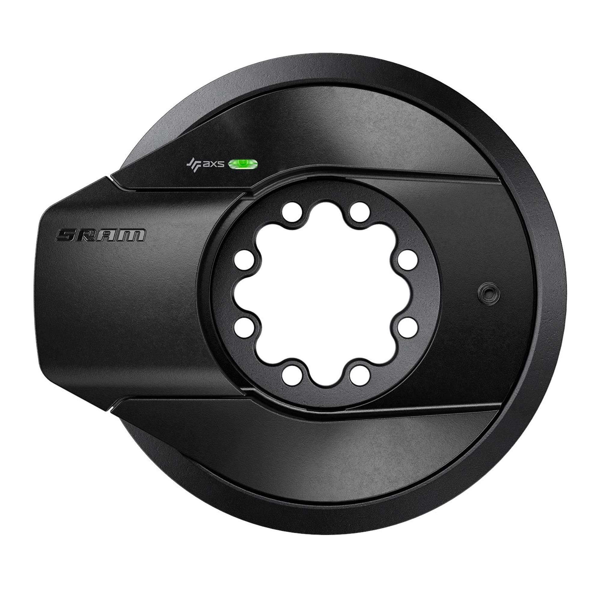 SRAM Power Meter Spider AXS E1 threaded mount chainrings with bolts and backup pin for cycling component upgrades.