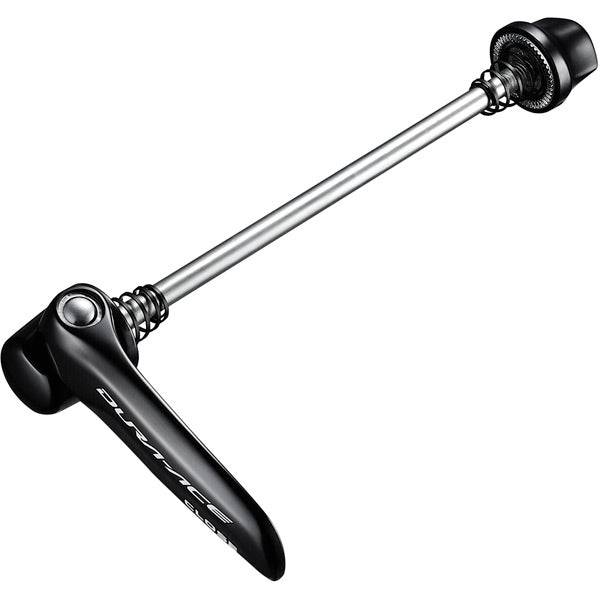 Shimano WH-R9100 quick release spare for high-performance bicycle wheels, 133mm length, component part.