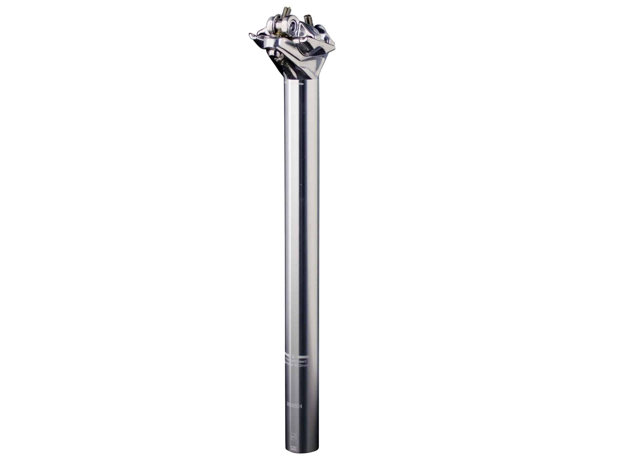 Bontrager SSR Silver bike seatpost, 27.2mm diameter, 330mm length, 12mm offset, durable aluminum component.