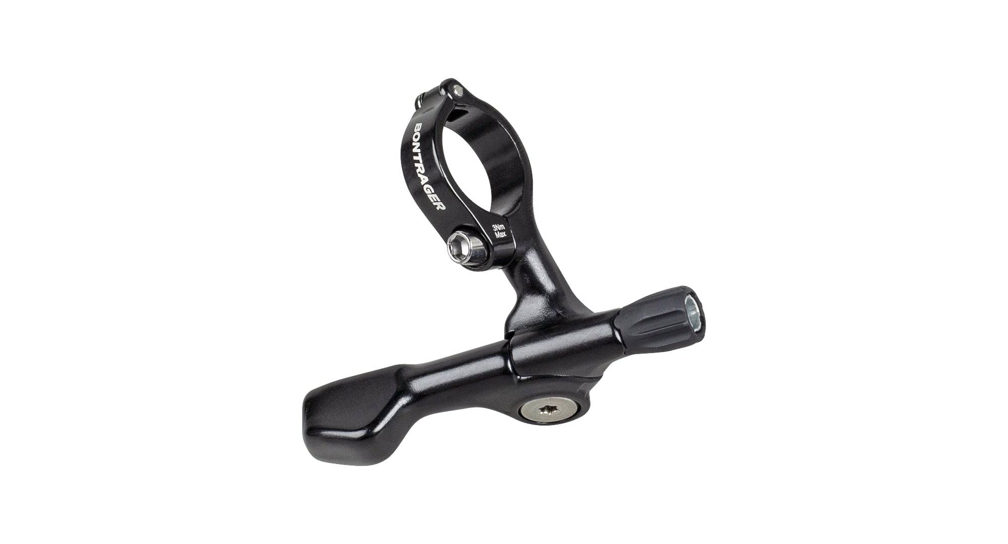 Bontrager Line Dropper Under-Bar Seatpost Lever in black for 1x drivetrain bikes, showing the ergonomic lever design.