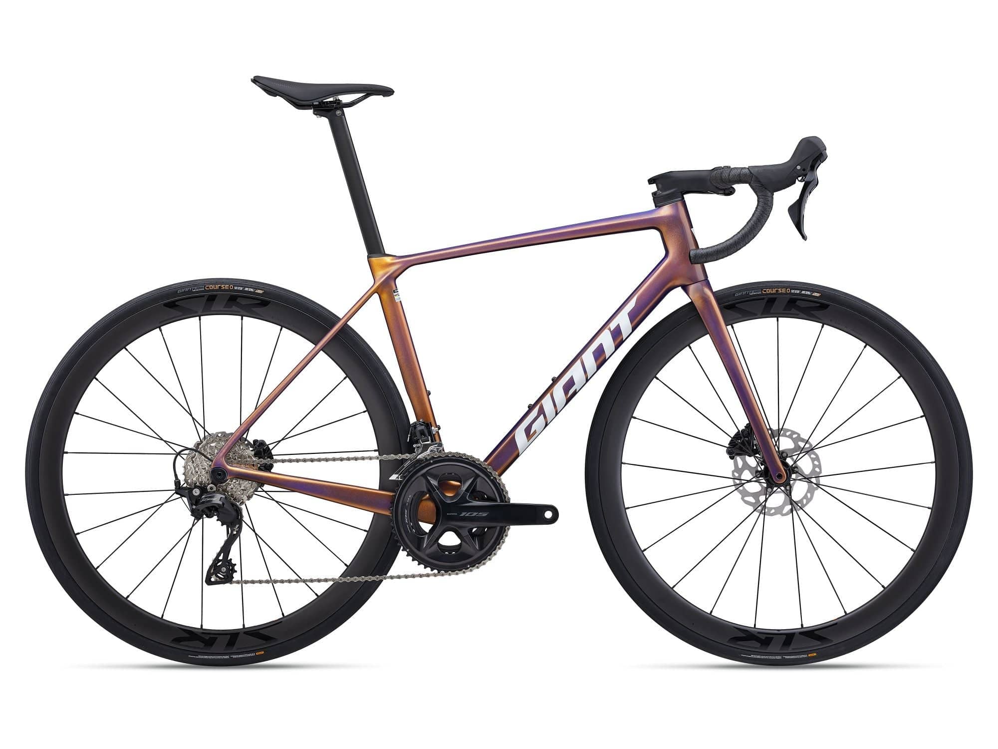 Giant TCR Advanced Pro 2 road bike with Shimano 105 R7100 groupset, featuring lightweight frame and racing-ready design.