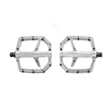 Look Trail Roc Plus flat pedals with forged aluminum platform and adjustable pins, designed for durable mountain biking performance.