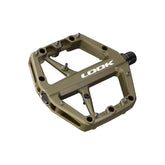 Look Trail Roc flat mountain bike pedals with traction pins, designed for off-road cycling and enhanced grip.
