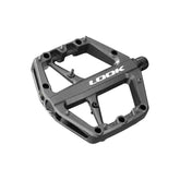 Look Trail Roc flat pedals with traction pins for mountain biking, featuring durable components and a rugged design for off-road riding.