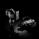 Look Keo Blade road bike pedals with aerodynamic design and wide platform, showcasing lightweight components for cycling performance.