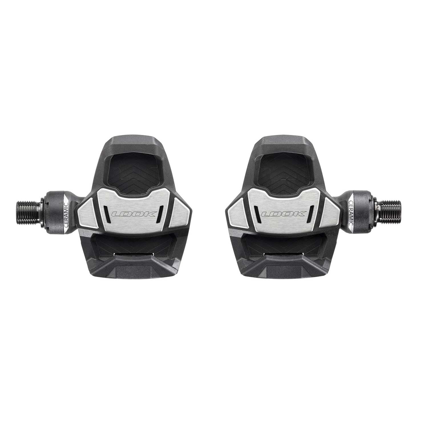 Look Keo Blade Ti ceramic road bike pedals with 12° float and 56mm Q-factor, lightweight performance cycling components.