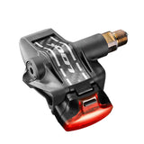 Look Keo Blade Power Dual Vision pedals with integrated power meter and safety lights, showcasing sleek cycling component design.