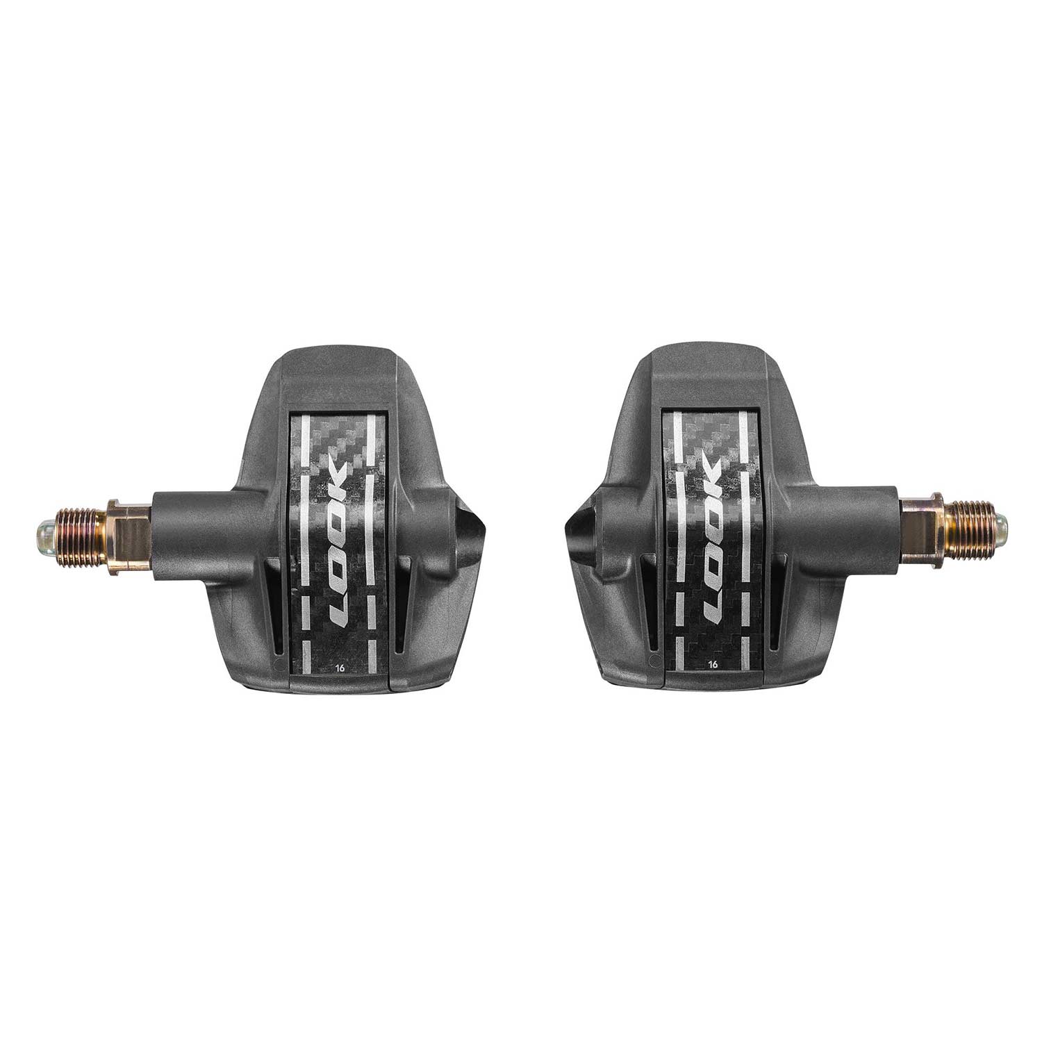 Look Keo Blade Power dual pedals with integrated power meter and Bluetooth connectivity, featuring sleek design and clipless pedal system.