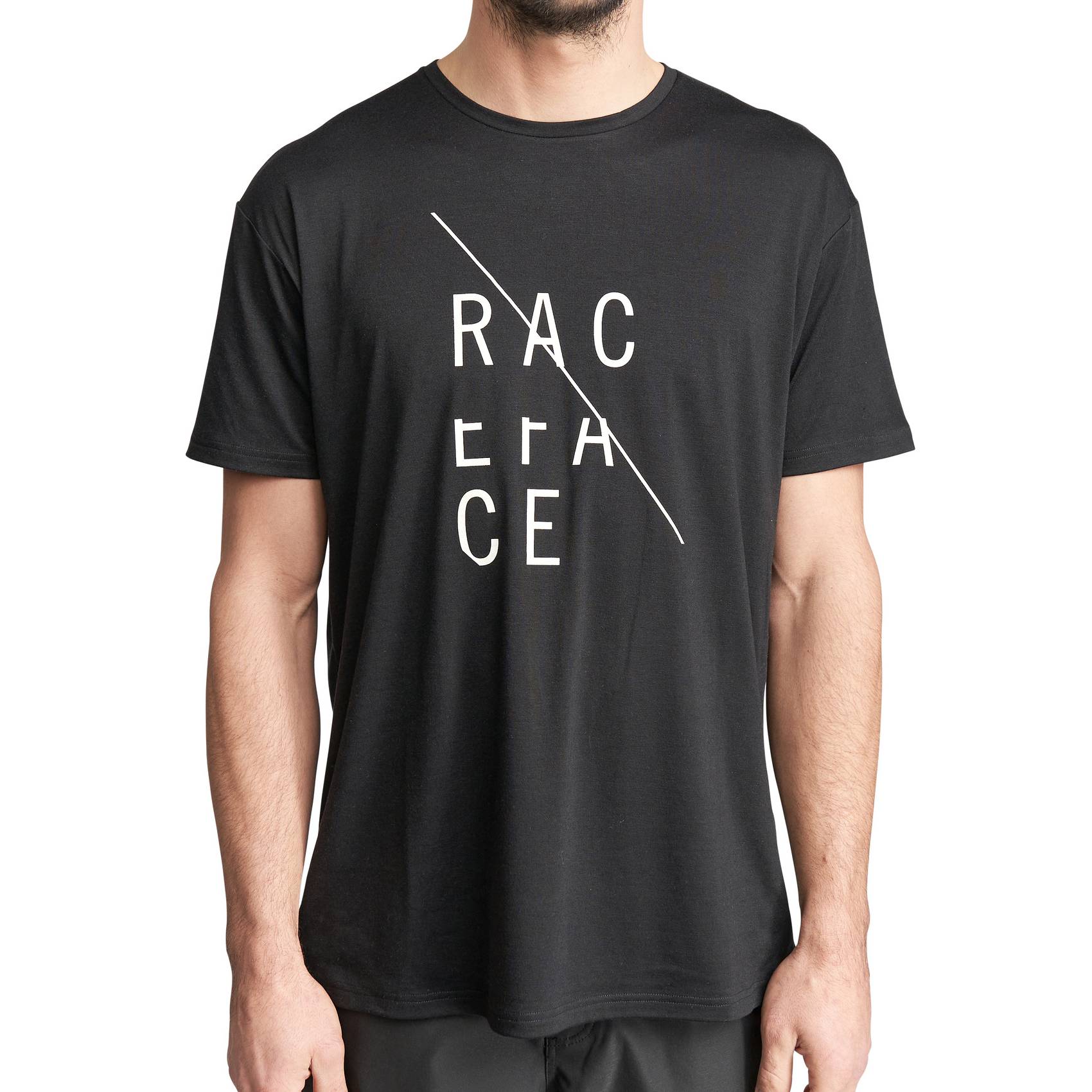Race Face Slash unisex T-shirt jersey, comfortable breathable fit, casual clothing with logo details on front.