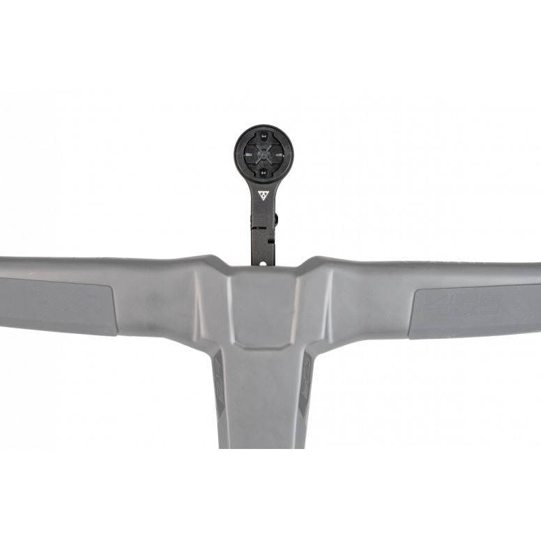 Topeak UTF Multi-Mount Pro in black, adjustable GPS and light mount for integrated bike bars, accessory for cycling setups.