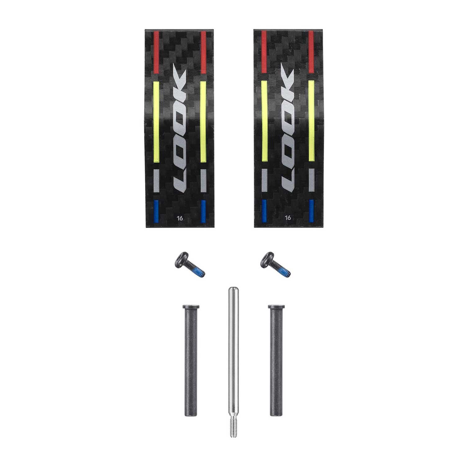 Look Blade Kit with 16Nm Keo blade pedals for tension adjustment and replacement, featuring components for bike pedal maintenance.