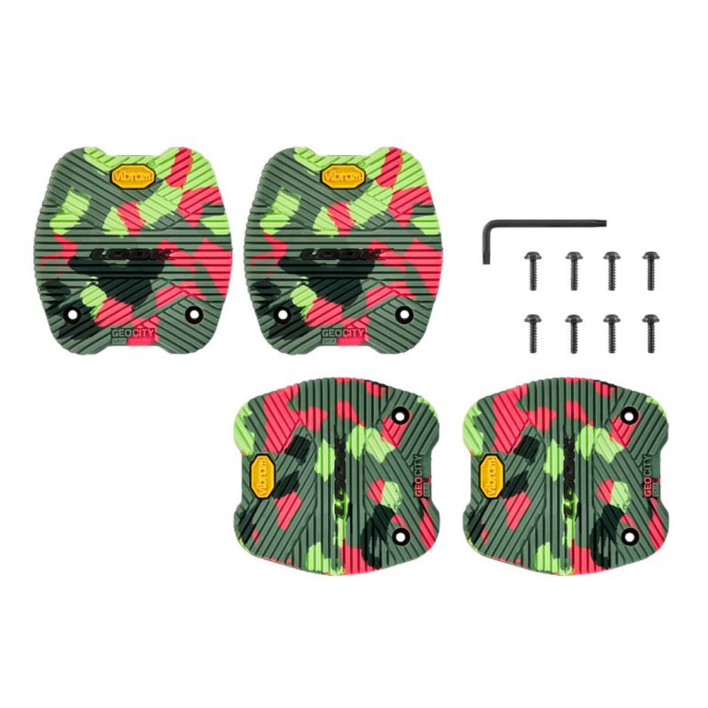 Look City Grip pads for GEO City pedals with ACTIV GRIP technology by Vibram, showing the textured pad surfaces for secure pedal grip.