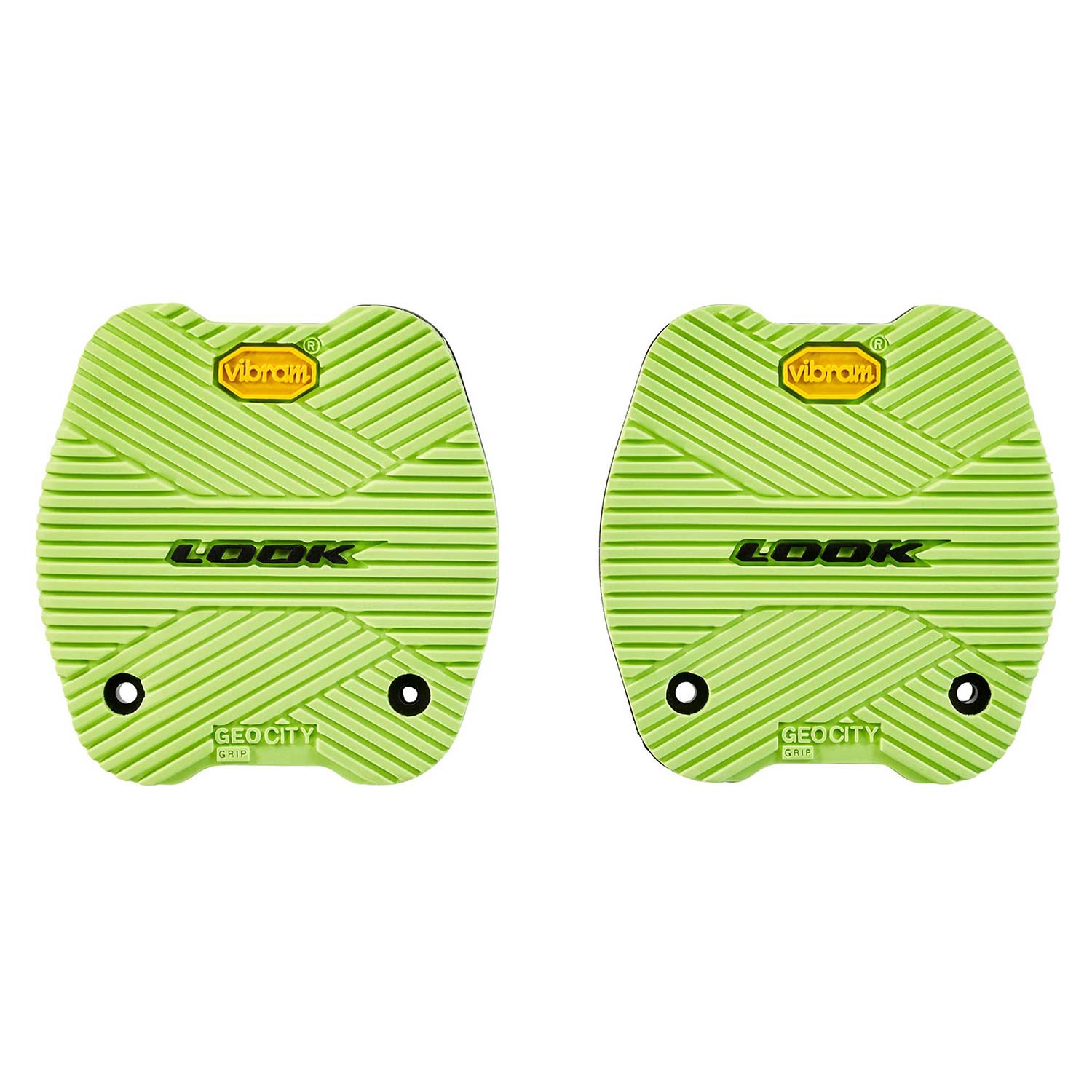 Look City Grip pads for GEO City pedals with Vibram ACTIV GRIP technology, shown attached to pedal platform for improved grip.
