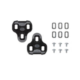Look Keo Grip cleats with Silent Float technology for improved cycling performance, shown attached to a cycling shoe.