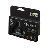 Look Keo Grip Cleats with Silent Float Technology for cycling, featuring durable components and enhanced grip for improved performance.