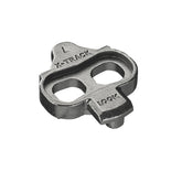Look Cleat X-Track Classic SPD-compatible cycling cleats with adjustable fit, shown attached to a bike pedal.