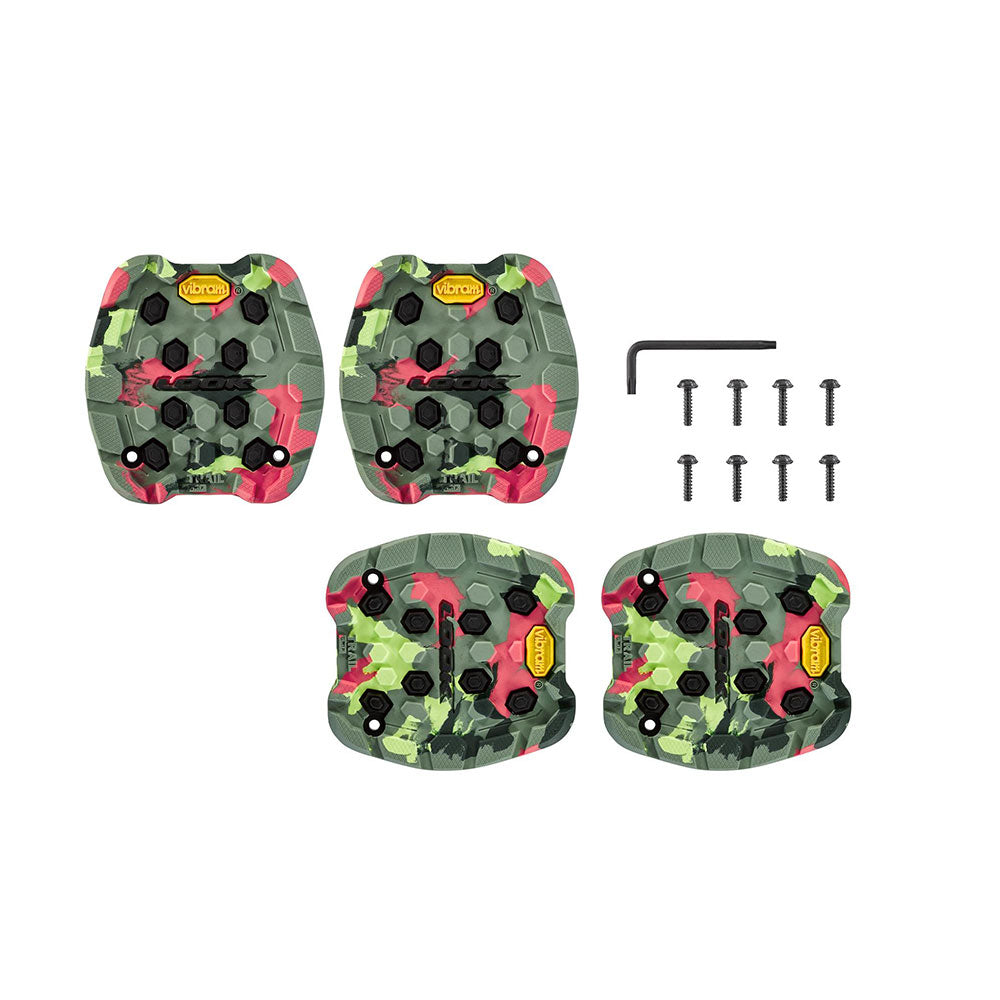 Look Trail Grip Pads with VIBRAM Activ Grip technology for off-road bike pedals, shown attached to pedal surface.
