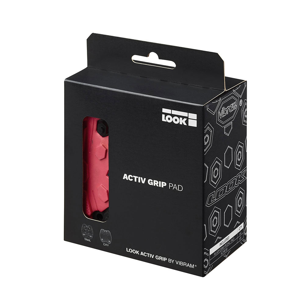 Look Trail Grip Pads with VIBRAM Activ Grip Technology for off-road pedals, featuring durable rubber components for improved traction.