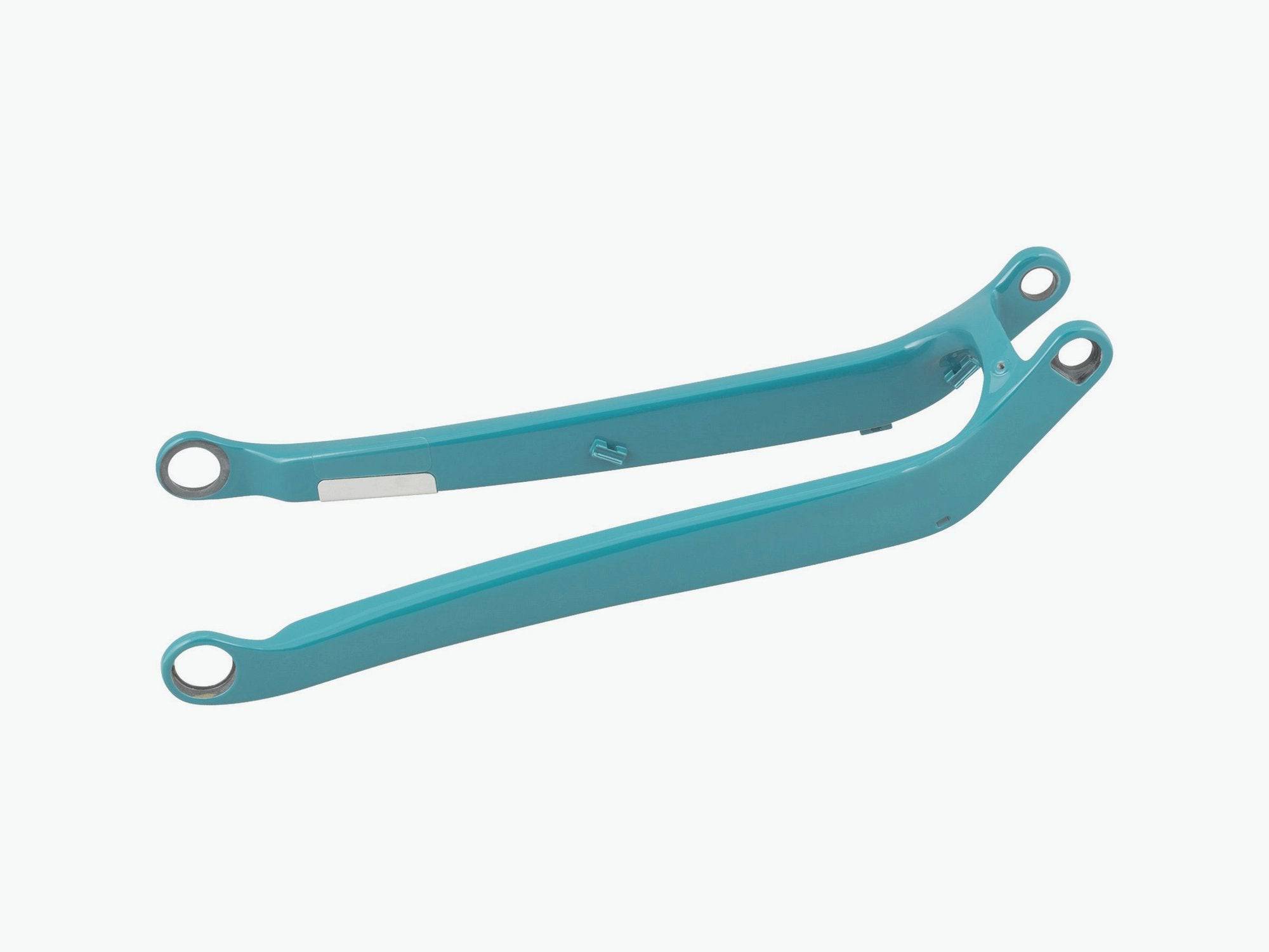 Trek Fuel EX 29 Carbon chainstay in teal color, designed for 29-inch wheels and 2.6-inch tires, bike component replacement part