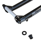Identiti Rebate 1420 BMX jump fork with black finish and 20/14mm axle conversion system, component for BMX bicycles.