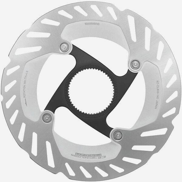 Shimano Ultegra RT-CL800 Ice Tech Freeza 140mm center lock disc brake rotor with external lockring, for bicycle components.