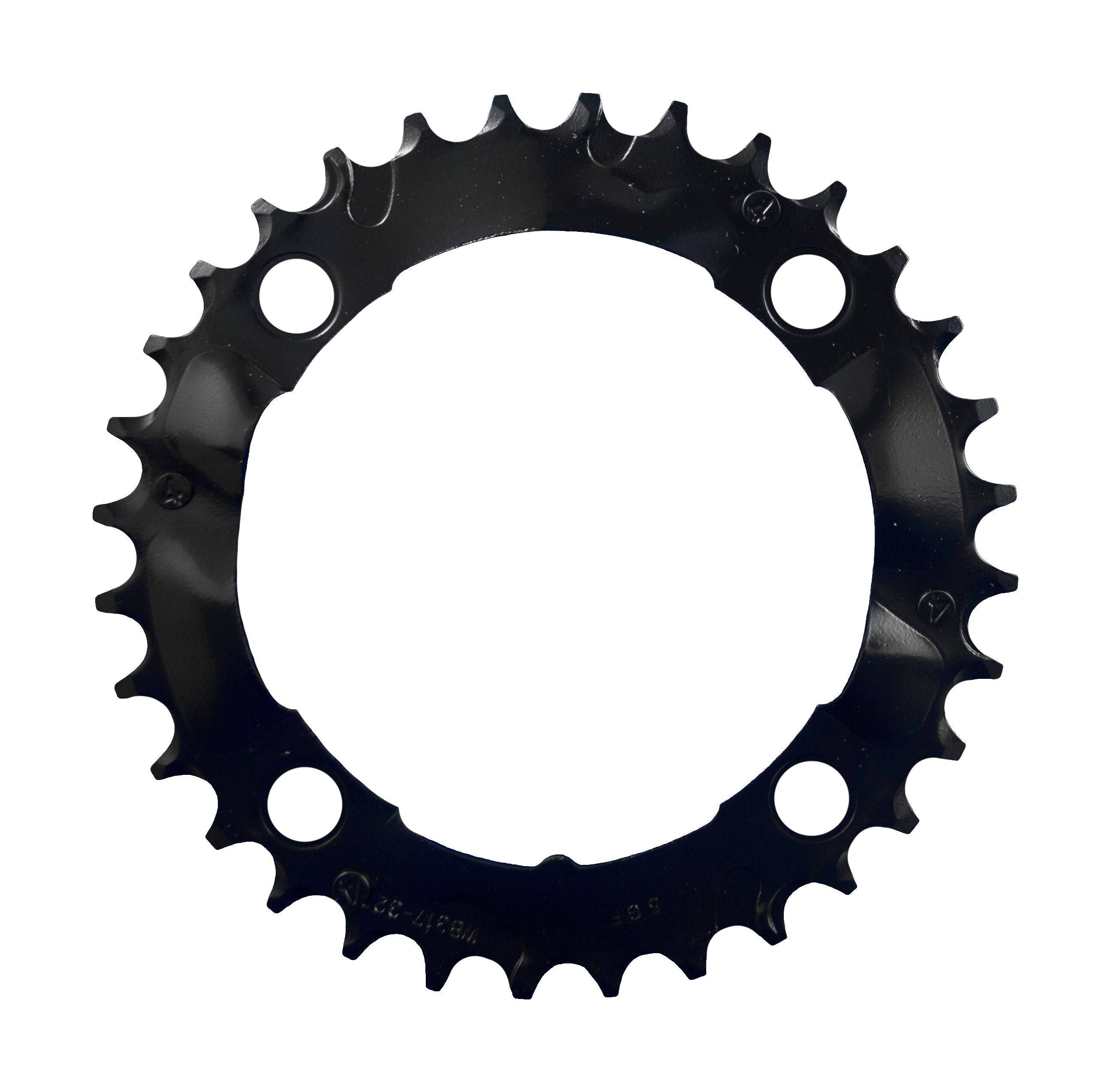 FSA Steel MTB chainring 104x32T for 3x10 setups, black, compatible with SRAM bikes, showing the 4-hole mounting design.