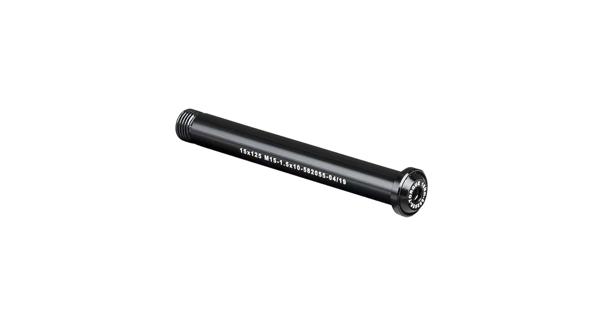 Bontrager Switch Lever front thru-axle in black with 125mm length and hex key operation, component for bike wheel attachment.