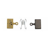 Jagwire Pro semi-metallic disc brake pads for Shimano and RideRever road bikes, showing the brake pad components.