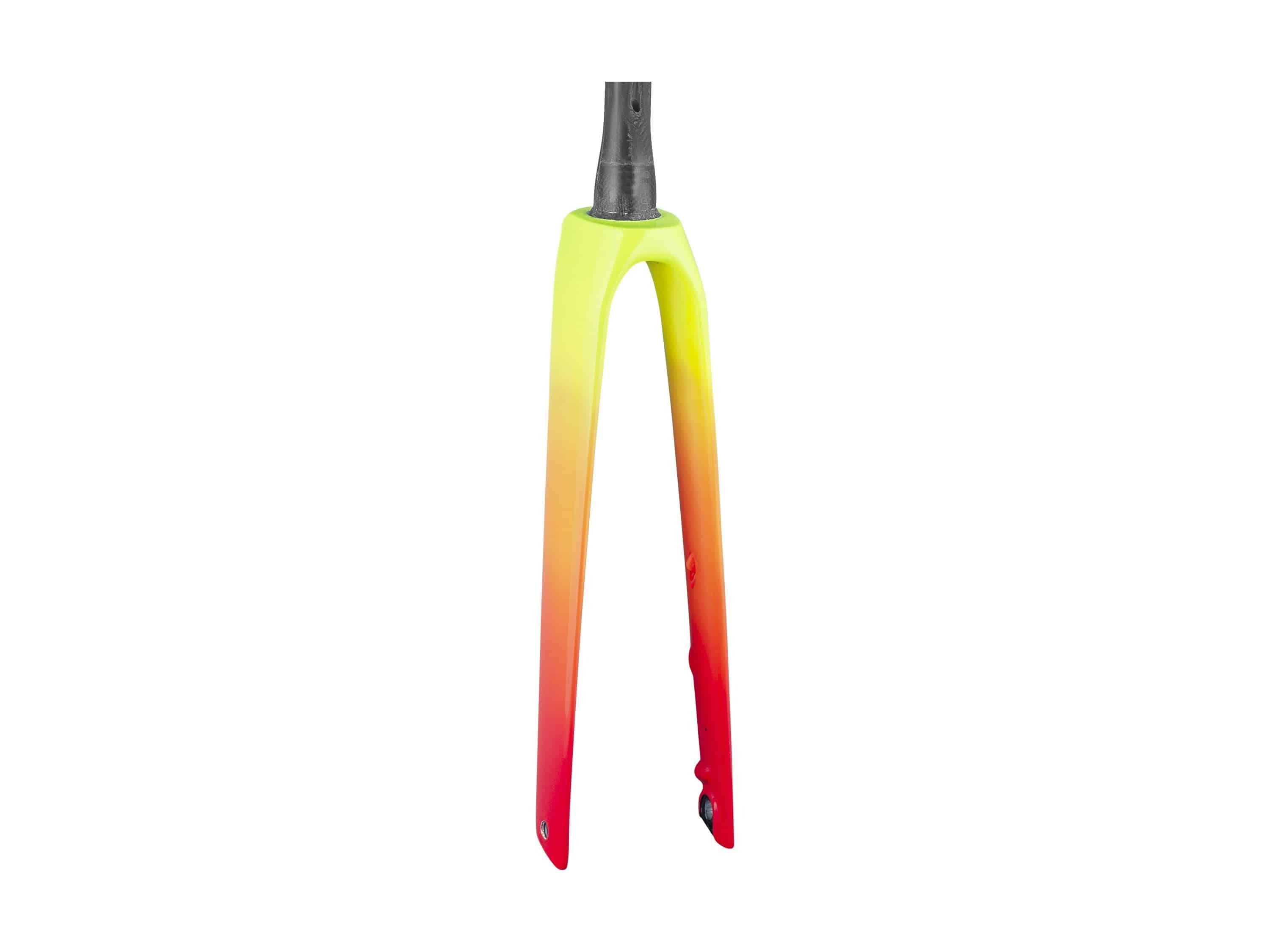 Trek Madone SLR rigid road bike fork with precision steering, lightweight components designed for high-performance cycling.