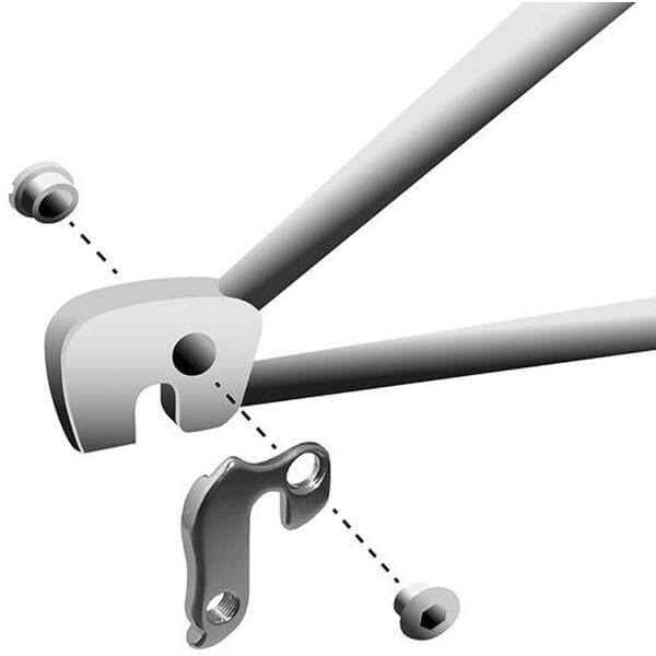 M Part gear hanger for bikes, durable bicycle frame protector, compatible with various bike brands, shown in the image.