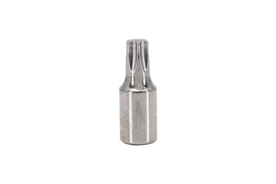 Topeak Steel T25 Torx bit for workshop tools, compatible with Hummer II and HEXUS II & X tools, shown in a workshop setting.