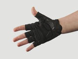 Trek Solstice Gel Padded Unisex Cycling Gloves showing padded palms and adjustable wrist straps for comfort and grip.