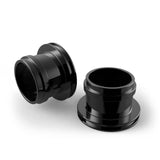 Pair of Halo MT2 Boost front hub end caps with 20mm axle ends, replacement components, shown in close-up detail.