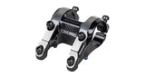 Black Bontrager Line Pro Direct Mount Stem for Trek bikes, 0° angle, 47mm length, fits 35mm handlebars, bike component.
