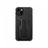 Topeak iPhone 14 Plus RideCase in black, a protective cycling phone case with a sturdy design and precise cutouts for the device.
