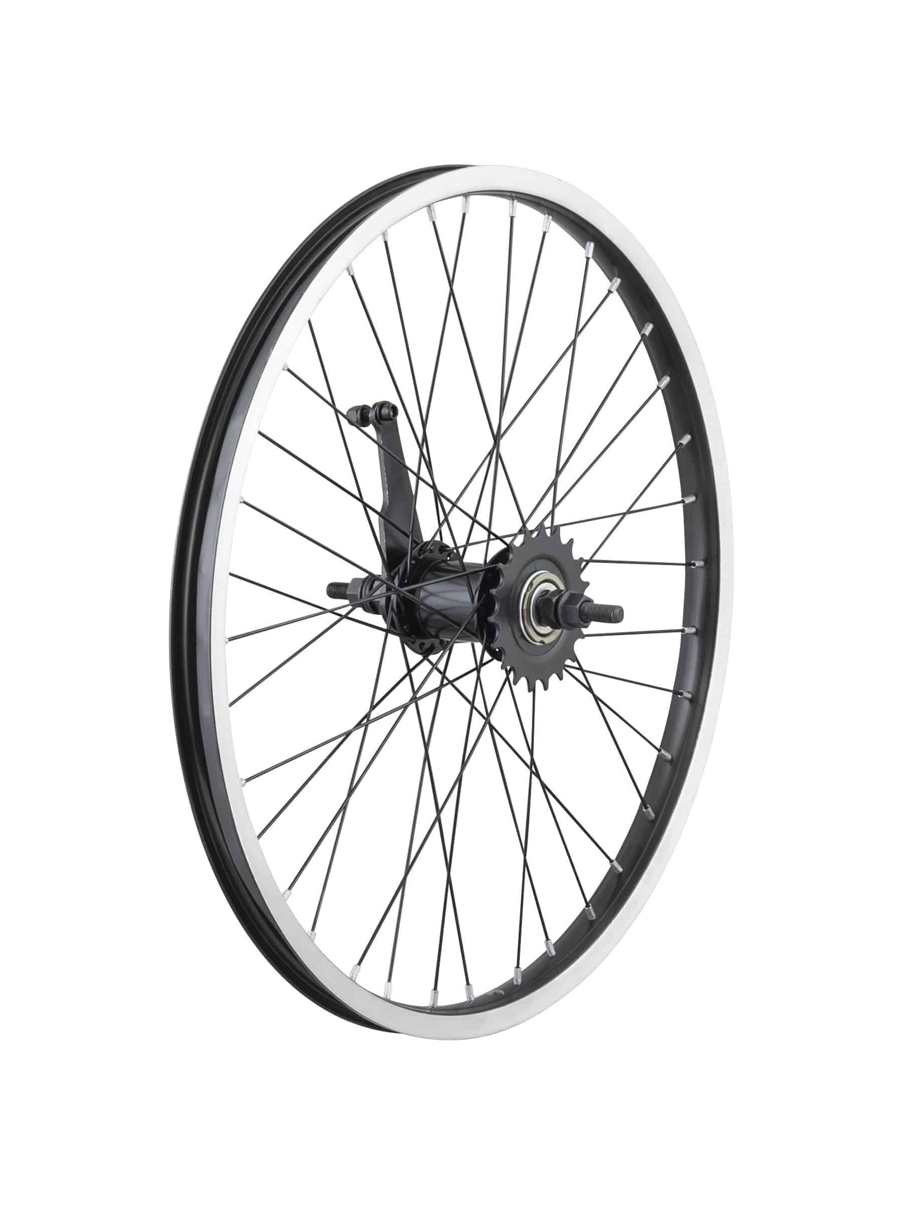 Bontrager KT-305R 20-inch kids' mountain bike wheels showing durable alloy rims and spokes for replacement bike components
