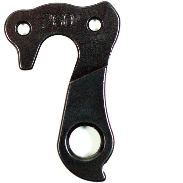 Wheels Manufacturing CNC machined derailleur hanger replacement for bike dropouts, showcasing precise metal components.
