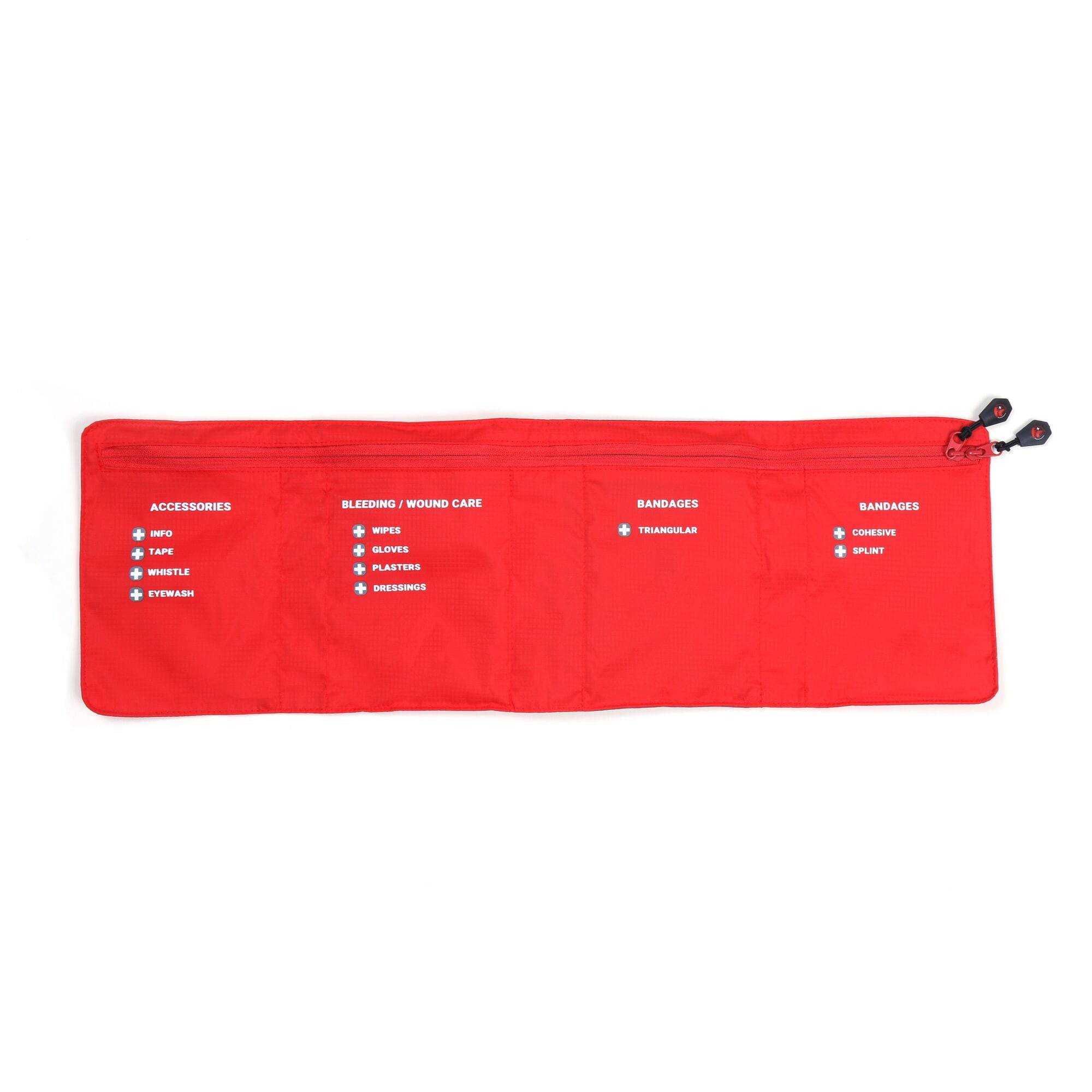 Lifesystems bike first aid kit with water-resistant case and organized medical supplies for cycling emergencies.