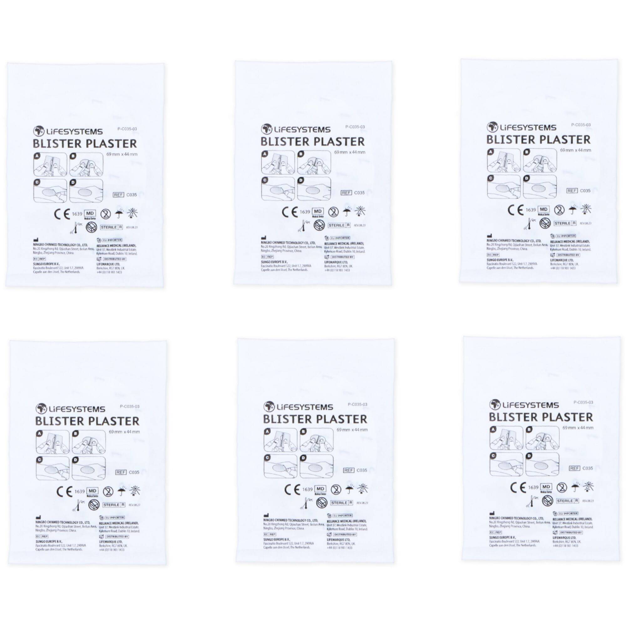 Lifesystems blister plasters with hydro-colloid technology for pain relief and healing, shown in the image.