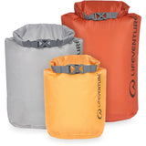 Lifeventure ultralight dry bag multipack waterproof outdoor gear organizer with multiple accessories in a compact design.