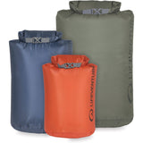 Lifeventure ultralight dry bag waterproof outdoor gear organizer in a multipack, designed for outdoor accessories and gear storage.