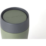 Lifeventure One Touch Thermal Mug with stainless steel vacuum insulation, 300ml, showcasing its sleek design and secure lid.