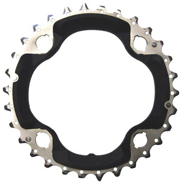Shimano Deore FC-M6000 10-speed triple black chainring, 30T middle component for bike drivetrain replacement