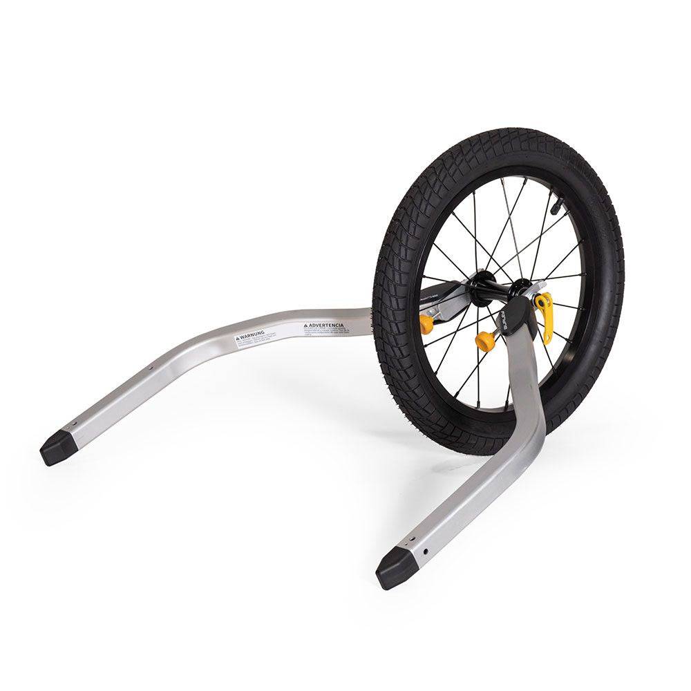 Burley Jogger Stability Kit with 16-inch front wheel for child bike trailers, designed for improved stability and easy conversion.