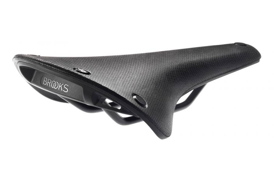 Brooks C17 Cambium waterproof bike saddle with durable all-weather cover and comfortable design for cycling.