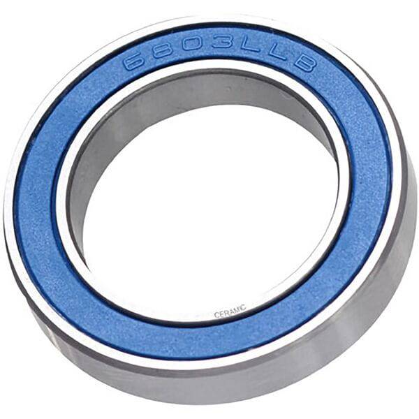M Part ceramic bearing 6803 LLB for bicycle hubs, showing the 17x26x5 size and low-friction, durable component design.